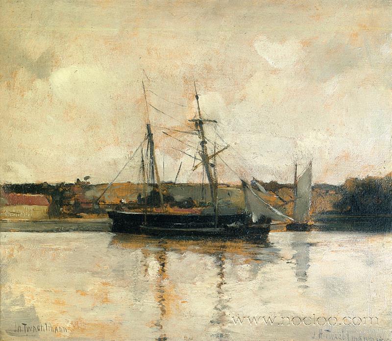 Twachtman [1883 85] Sailing Boats, Dieppe Harbor